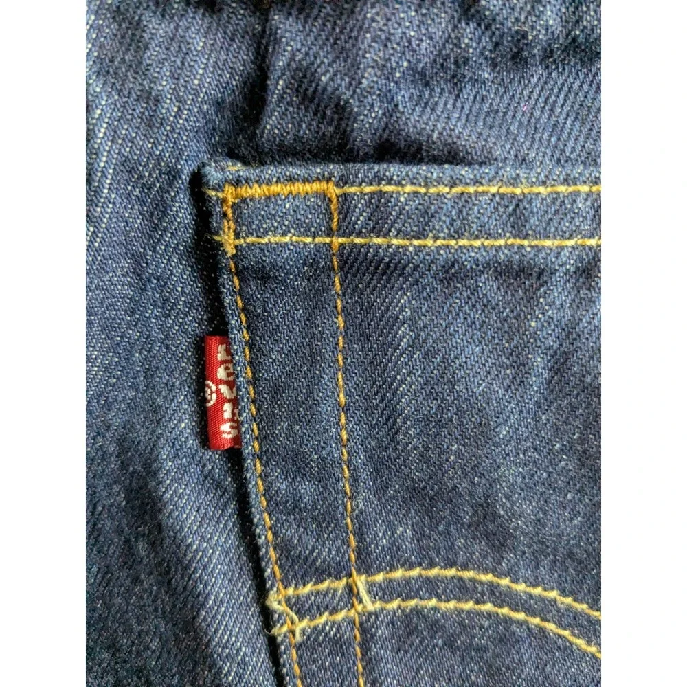 Levis 501 Jeans Men 33x34 Blue Button Fly Straight Dark Wash Raw Denim READ